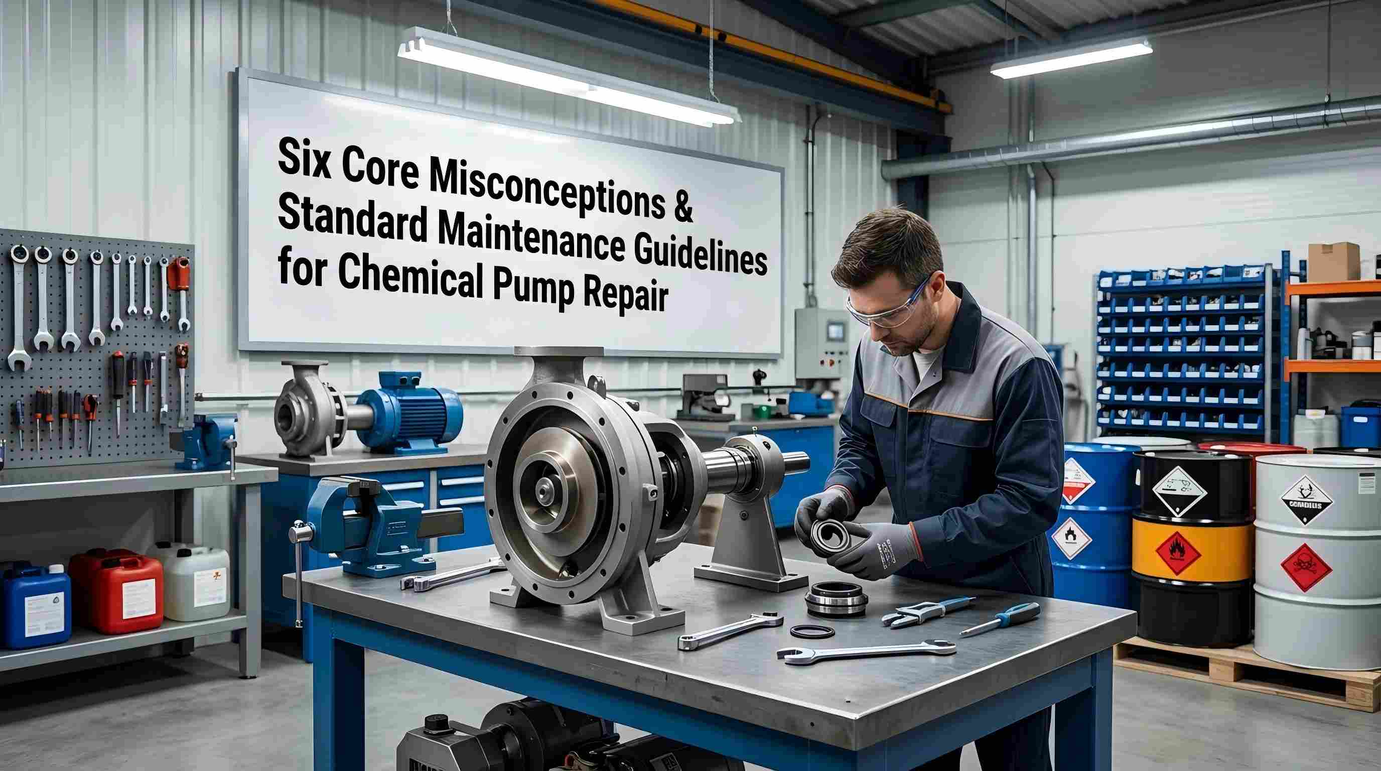 Chemical pump maintenance workshop